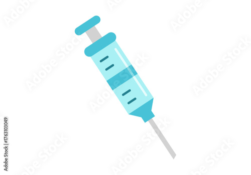 Syringe Flat Colored Icon for Vaccination and Medical Treatment Concept