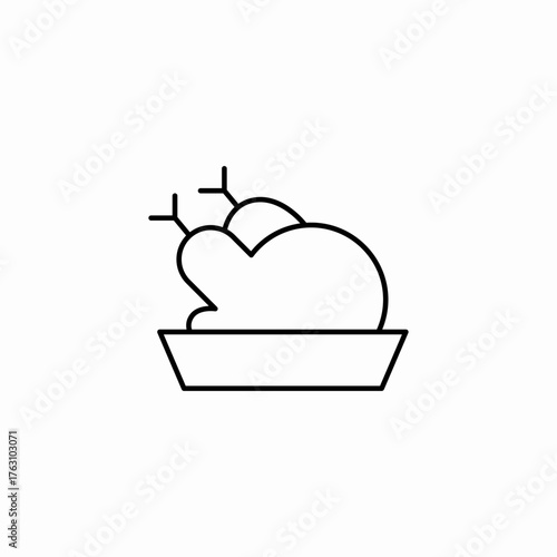 roasted whole chicken icon sign vector