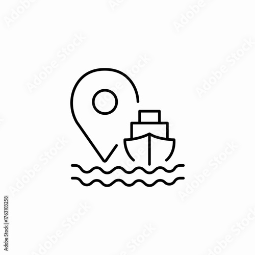 ship current location icon sign vector