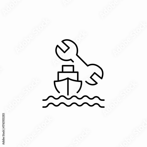 ship maintenance repair icon sign vector