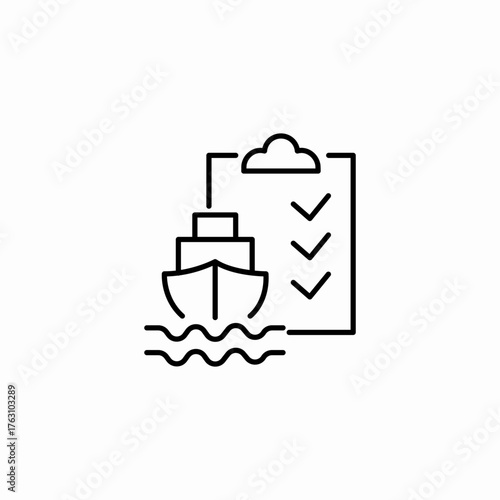 ship inspection checklist icon sign vector
