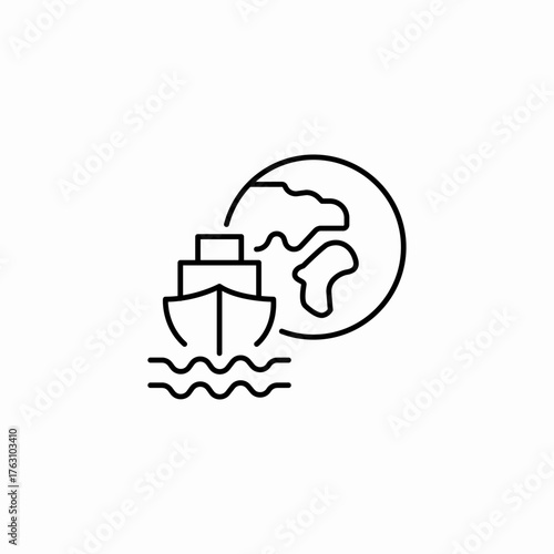 ship worldwide shipping icon sign vector