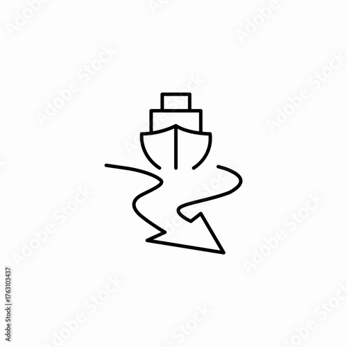 shipping route navigation icon sign vector
