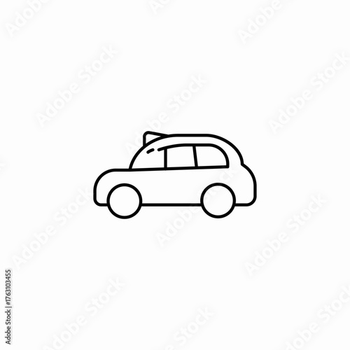 side view taxi icon sign vector