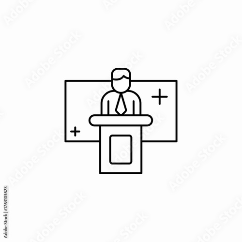 speaker presentation podium icon sign vector