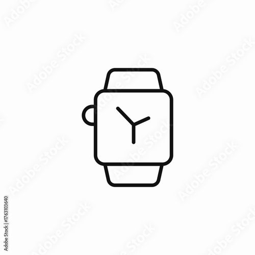 square digital watch icon sign vector