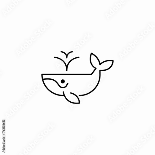 spouting marine whale icon sign vector