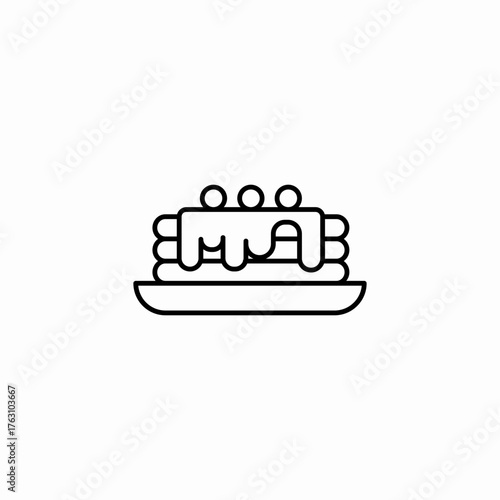 stack syrup pancakes icon sign vector