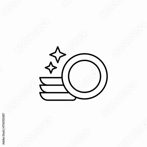 stacked clean plates icon sign vector