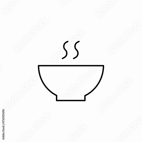 steaming soup bowl icon sign vector