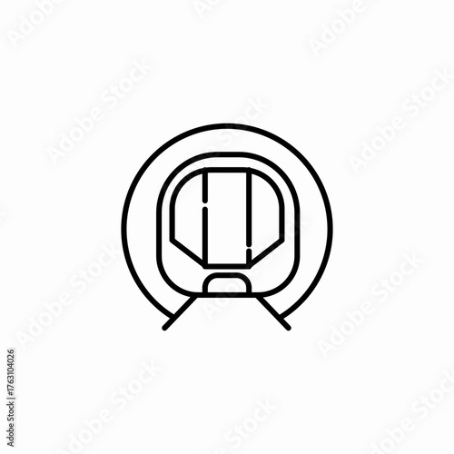 tunnel train front icon sign vector