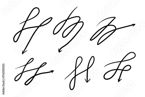 Business element icon in doodle style, arrow, infographic. Isolated vector illustration design. Hand drown business icon. Business idea concept.