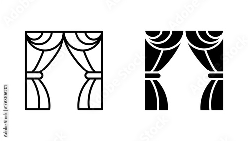 curtain icon set. decoration sign for mobile concept and web design. vector illustration on white background