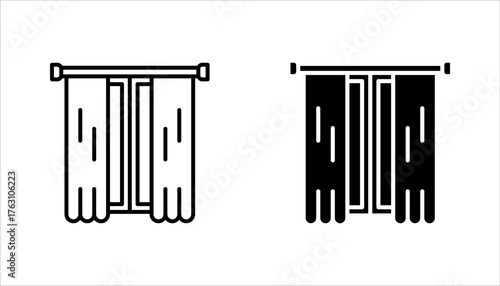 curtain icon set. decoration sign for mobile concept and web design. vector illustration on white background
