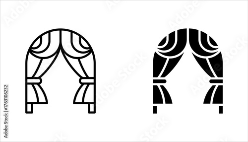 curtain icon set. decoration sign for mobile concept and web design. vector illustration on white background