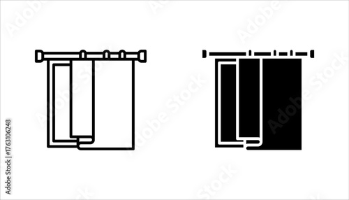 curtain icon set. decoration sign for mobile concept and web design. vector illustration on white background