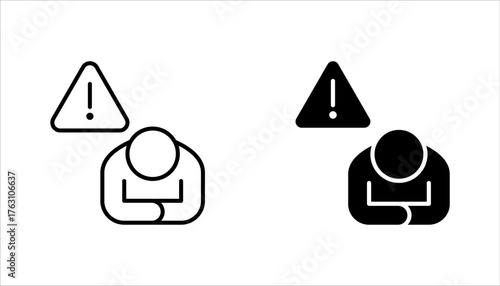 Worry linear icon set. Emotional stress, anxiety thin line, vector illustration on white background
