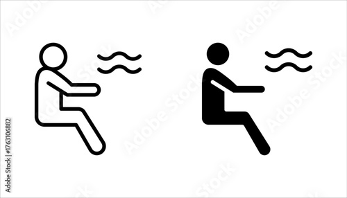 Simple icon set of car air conditioning, Car AC control line icon. Climate control functions symbol. vector illustration on white background