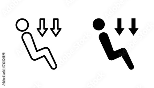 Simple icon set of car air conditioning, Car AC control line icon. Climate control functions symbol. vector illustration on white background