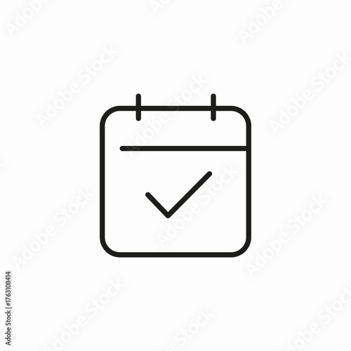 calendar with check icon sign vector