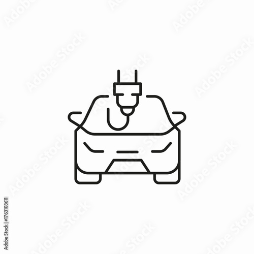 car plug connected icon sign vector