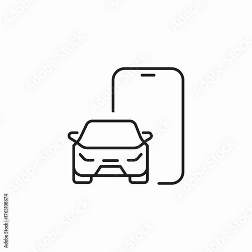 car with phone icon sign vector