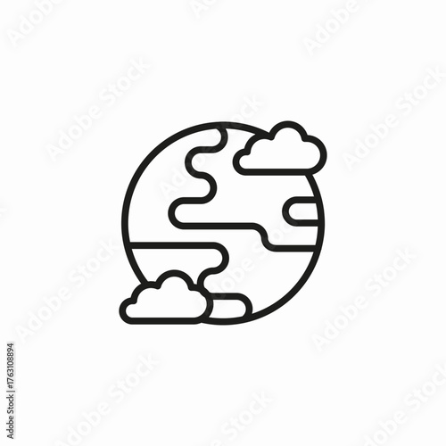 earth planet clouds icon sign vector