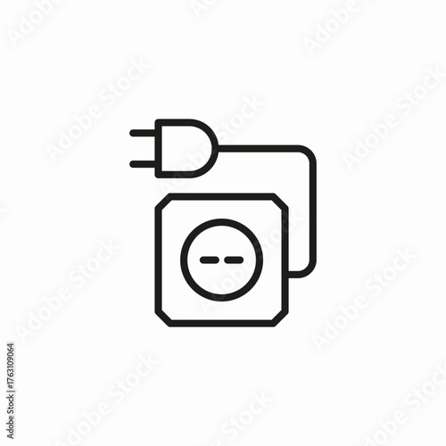 electrical plug socket icon sign vector