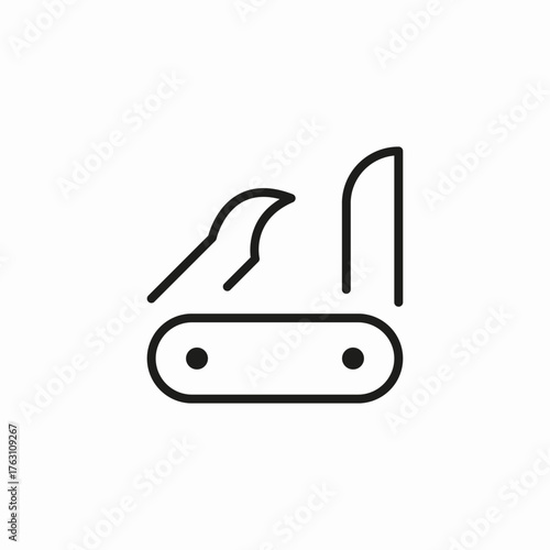 folding pocket knife icon sign vector