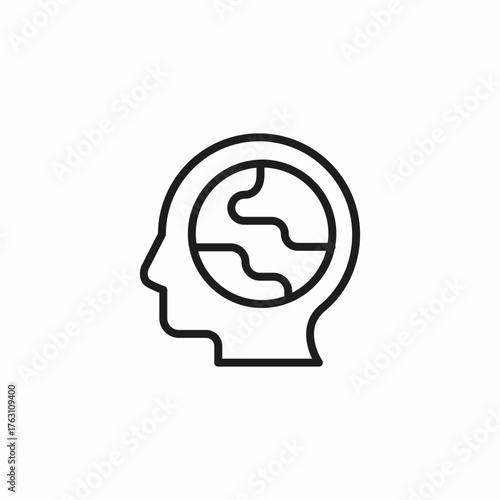 global mind knowledge icon sign vector