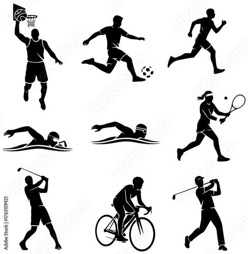 Dynamic sports silhouette collection showcasing athleticism and active lifestyle pursuits