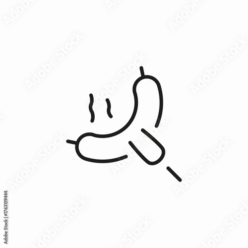 grilled sausage stick icon sign vector