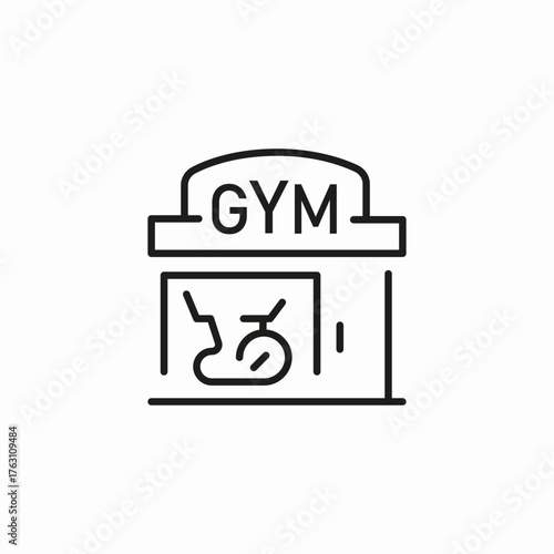 gym building equipment icon sign vector