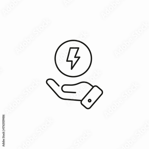 hand holding energy icon sign vector