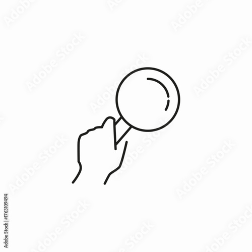 hand holding magnifier icon sign vector