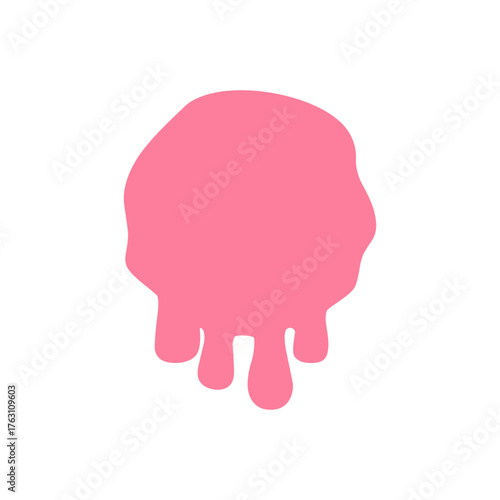 Pink Dripping Ice Cream Melted Liquid Splash Graphic