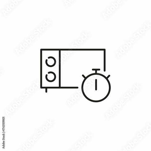 microwave timer cooking icon sign vector