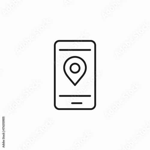 mobile location pin icon sign vector