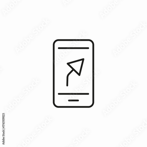 mobile navigation turn icon sign vector