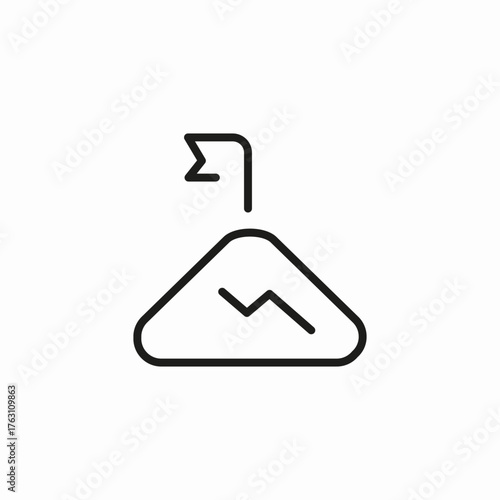 mountain peak flag icon sign vector