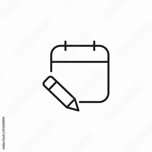 note pencil calendar icon sign vector