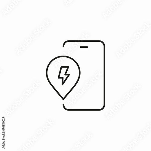 phone charging location icon sign vector