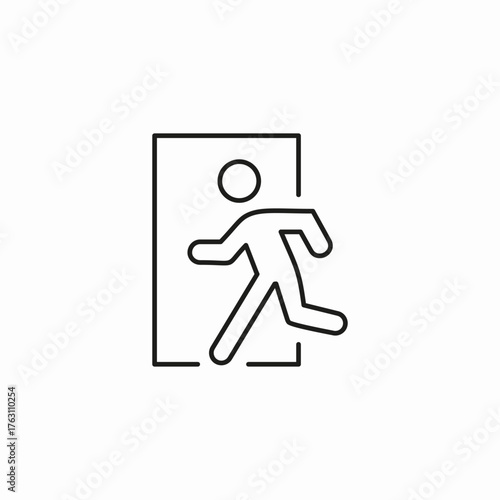 running man exit icon sign vector