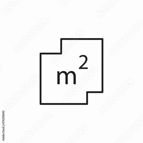 square meters area icon sign vector