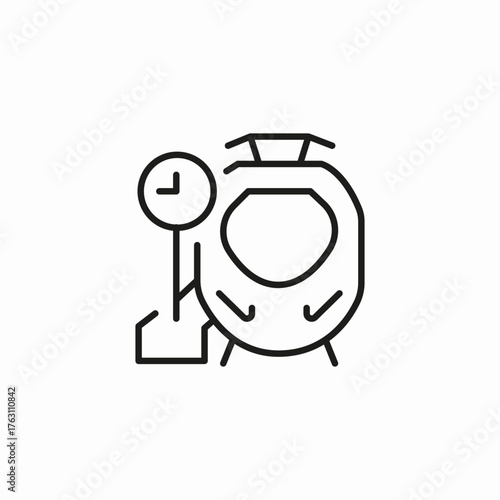train station time icon sign vector
