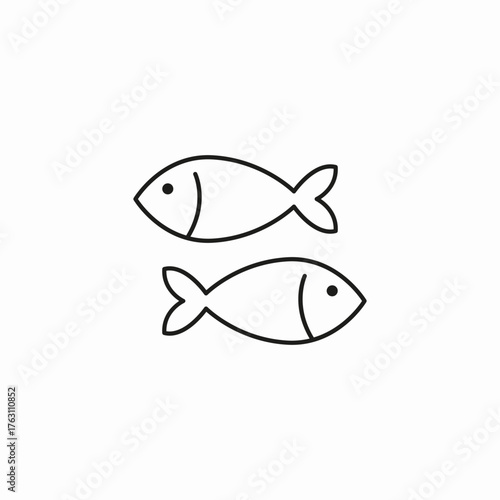 two swimming fish icon sign vector