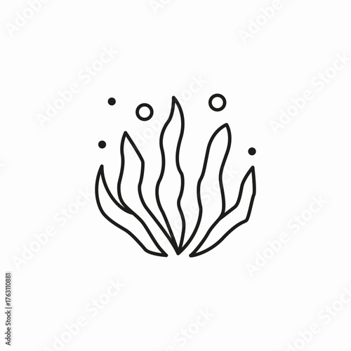 underwater seaweed plant icon sign vector