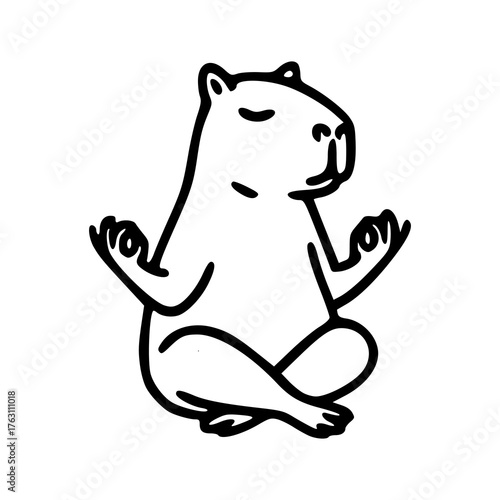 cute capybara doing yoga or meditation