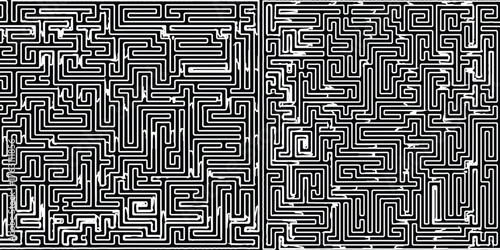Complex maze design with intricate pathways and a challenging layout, perfect for puzzles.