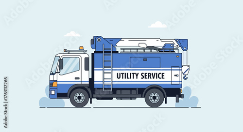 Utility Service Truck for Public Works Maintenance and Repair.